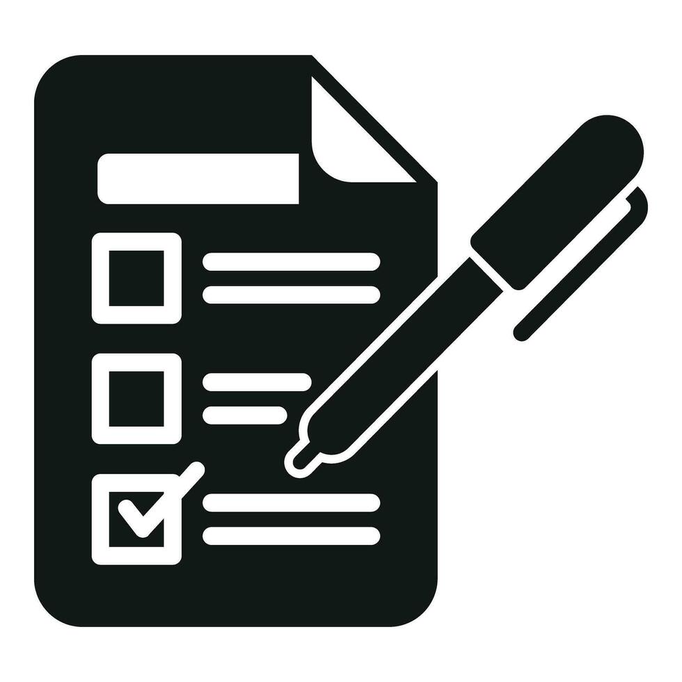 List paper ballot icon simple vector. Polling booth vector
