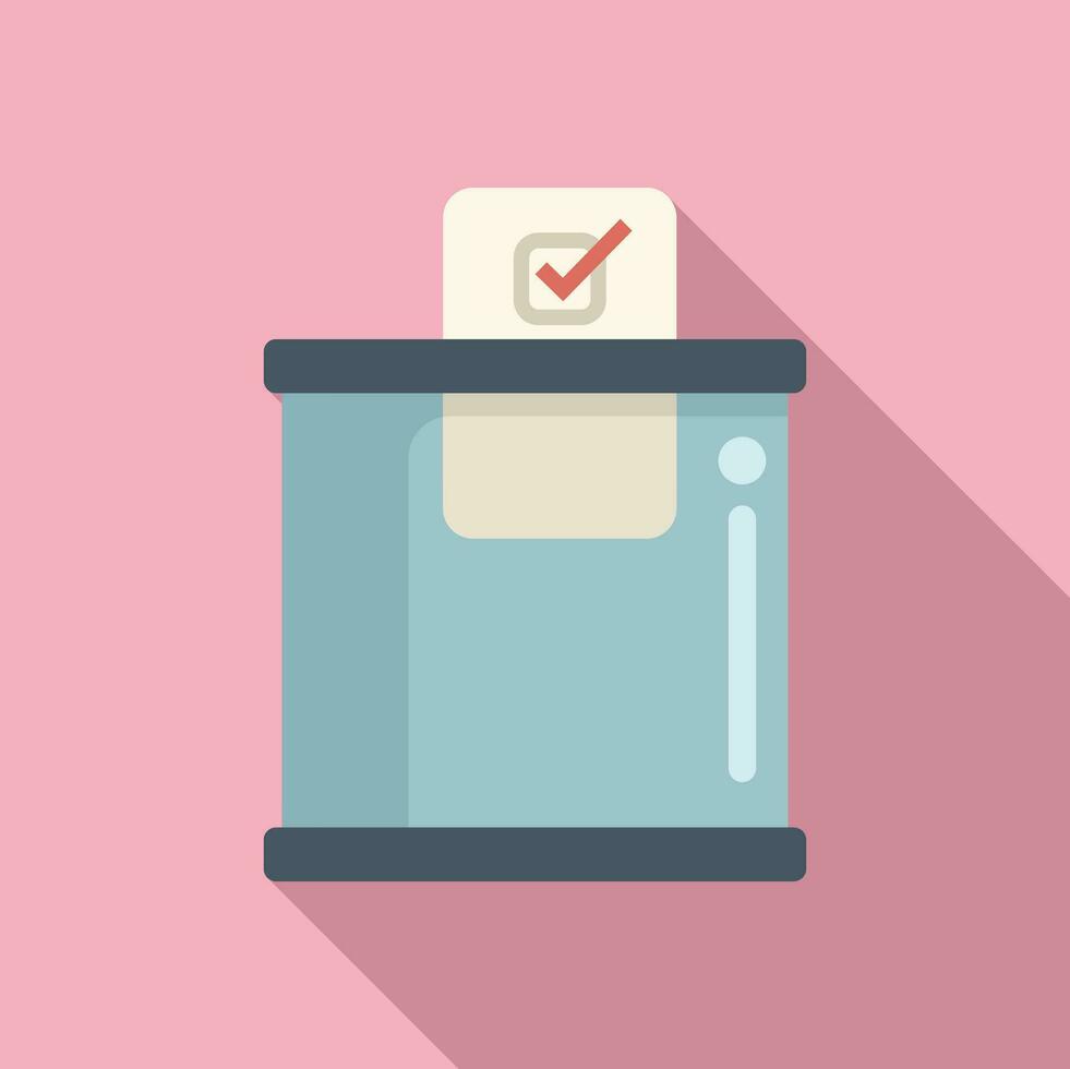 Vote ballot box icon flat vector. Election person vector