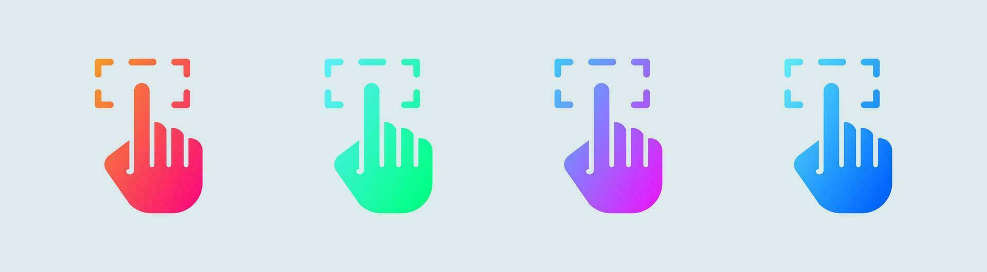 Selection solid icon in gradient colors. Click signs vector illustration.