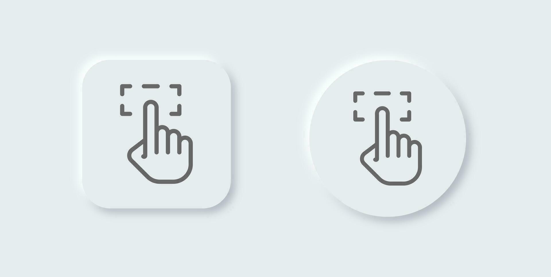 Selection line icon in neomorphic design style. Click signs vector illustration.