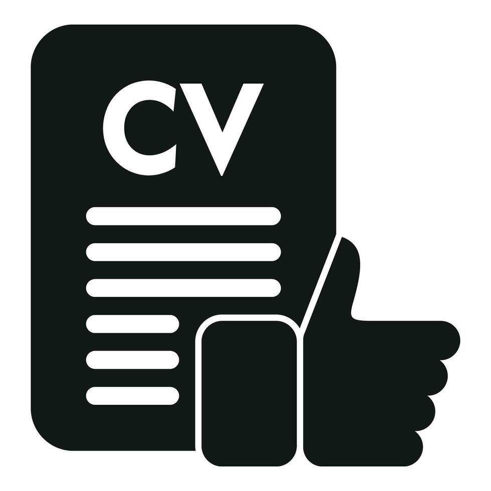 Approved paper cv icon simple vector. Online work vector