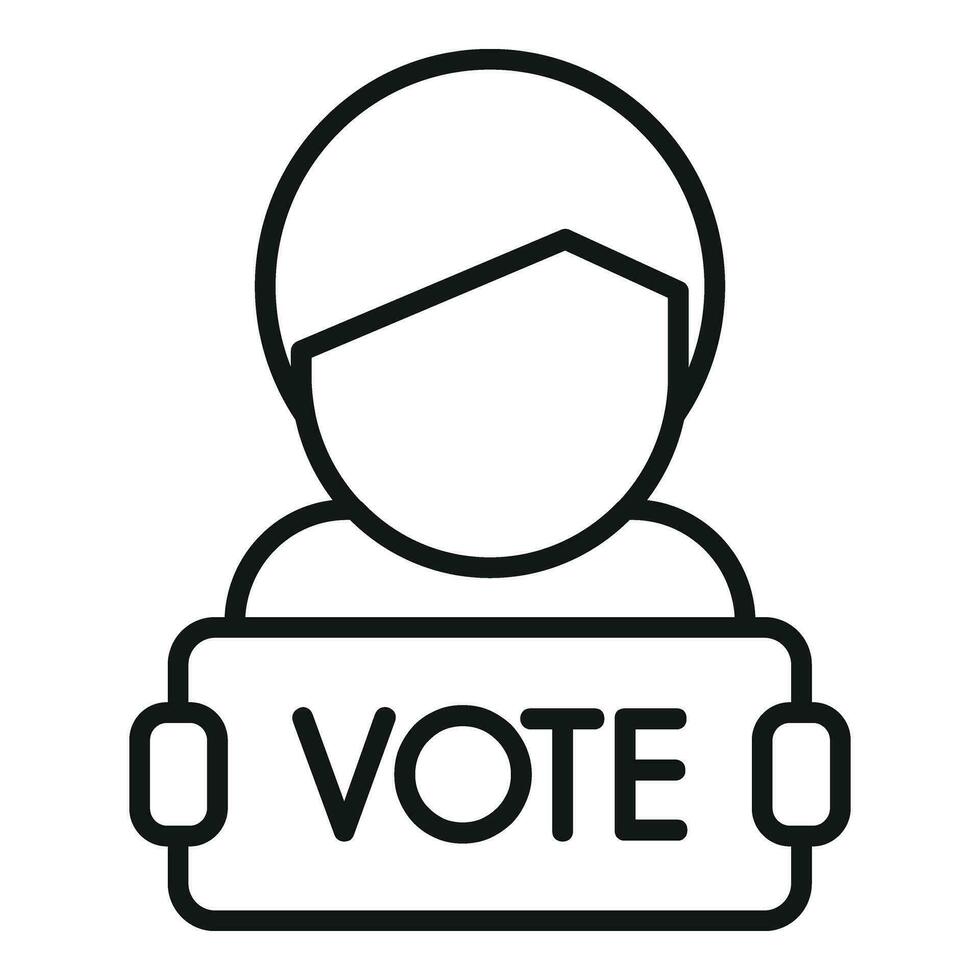 Vote person banner icon outline vector. Choice election vector