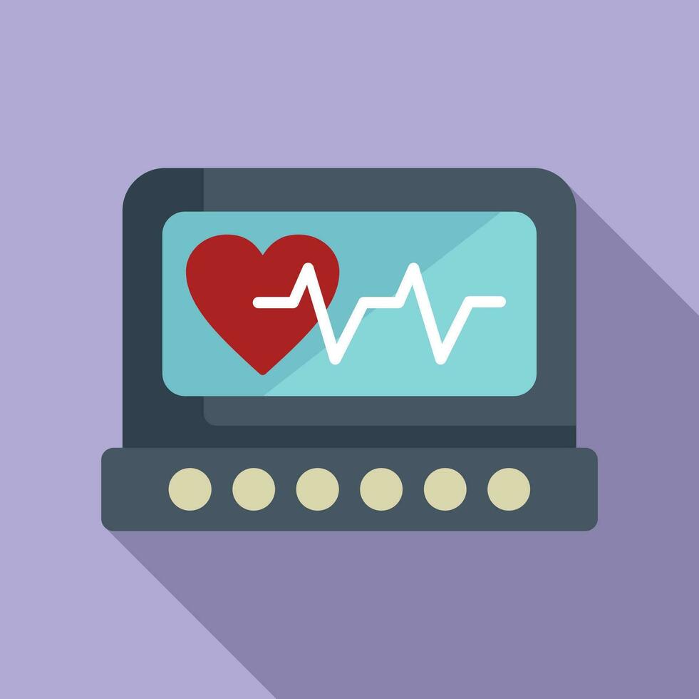 Modern heart monitor icon flat vector. Body people person vector