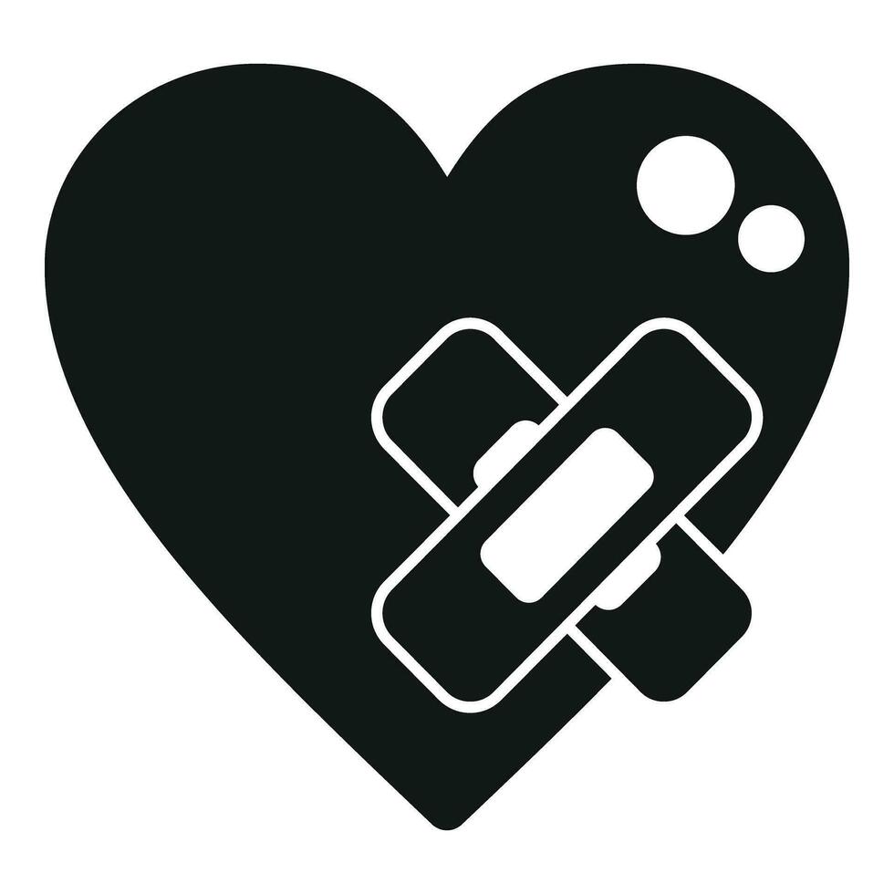 Sick heart person icon simple vector. Pain impact vector