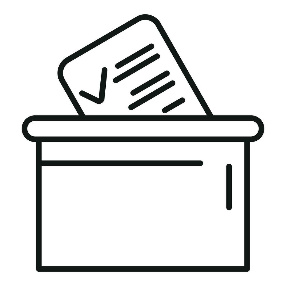 Ballot paper box icon outline vector. Speaker citizen vector