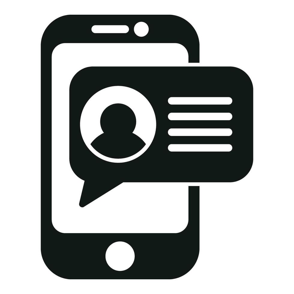 Smartphone message icon simple vector. Career glass vector
