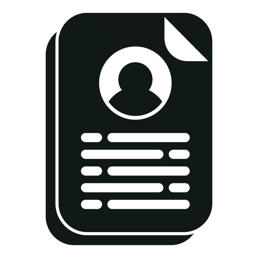 Candidate paper cv icon simple vector. Search job online vector