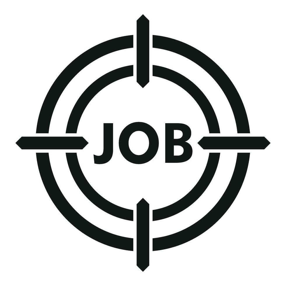 Job target online icon simple vector. Career glass vector