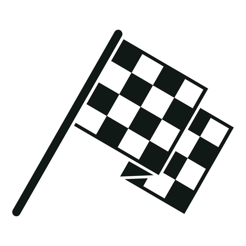 carrera terminar bandera icono sencillo vector. velocidad rápido correr vector