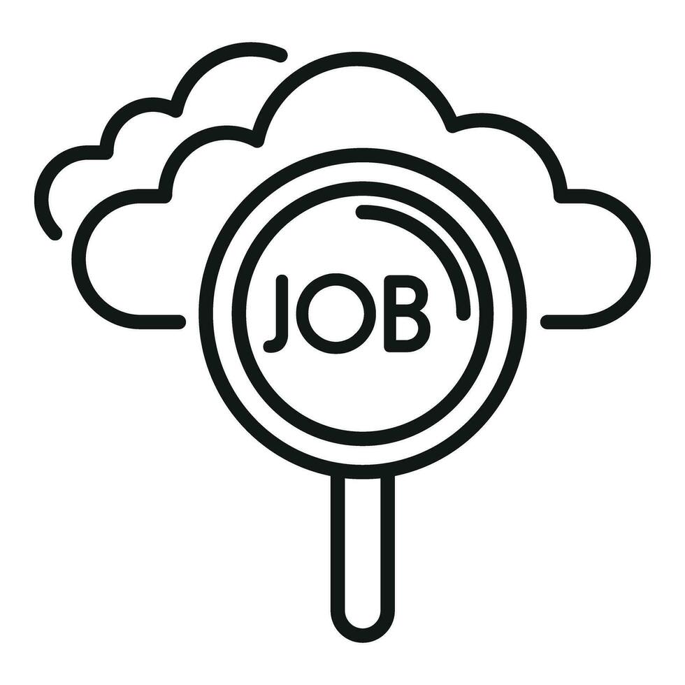 Job find cloud icon outline vector. Candidate glass vector