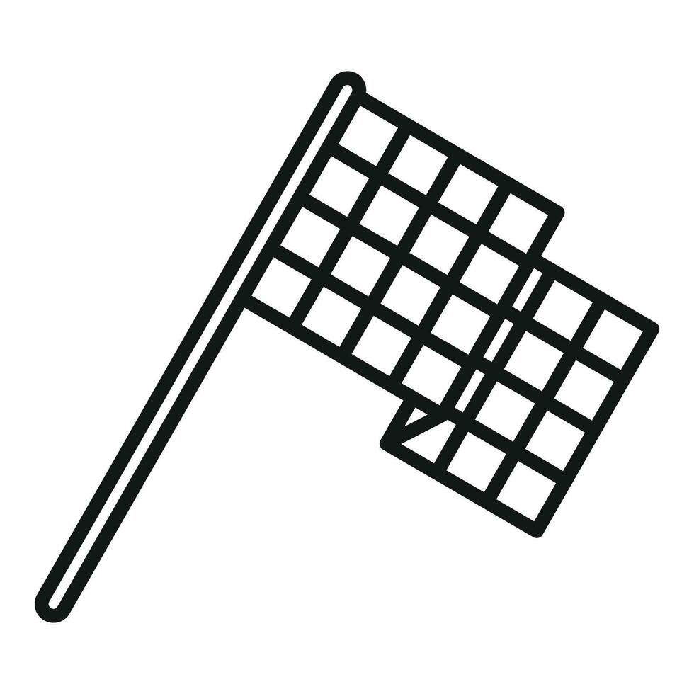 Race finish flag icon outline vector. Speed fast run vector