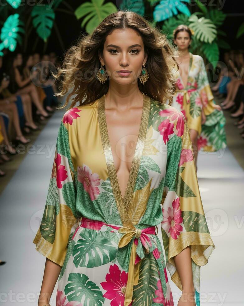 AI generated A model walks the runway. ai generative photo