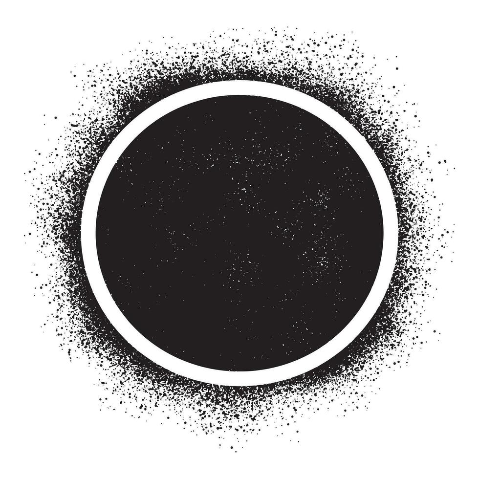 lleno Luna plantilla pintada dibujado con negro rociar pintar vector