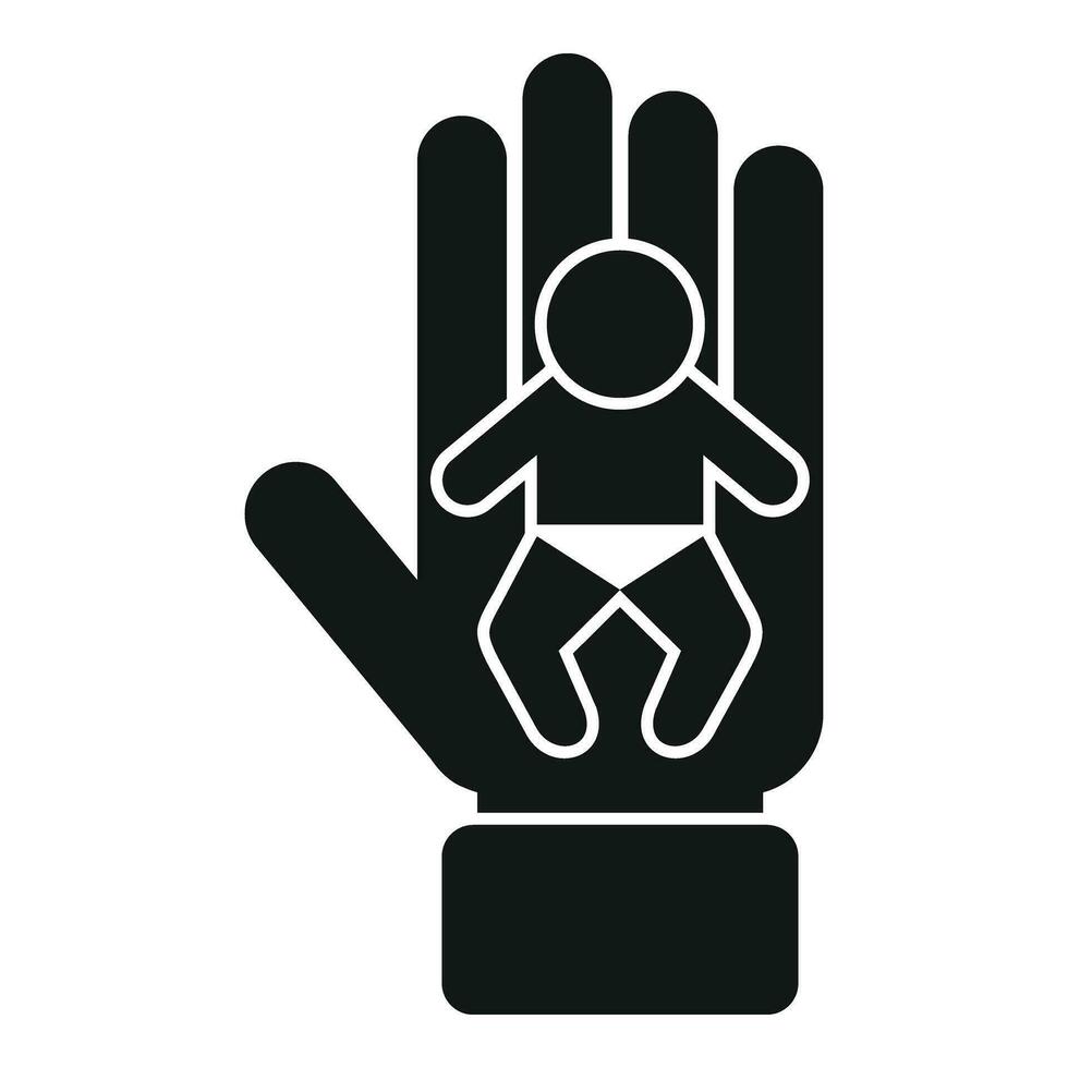 niño apoyo cuidado icono sencillo vector. padre ayuda vector