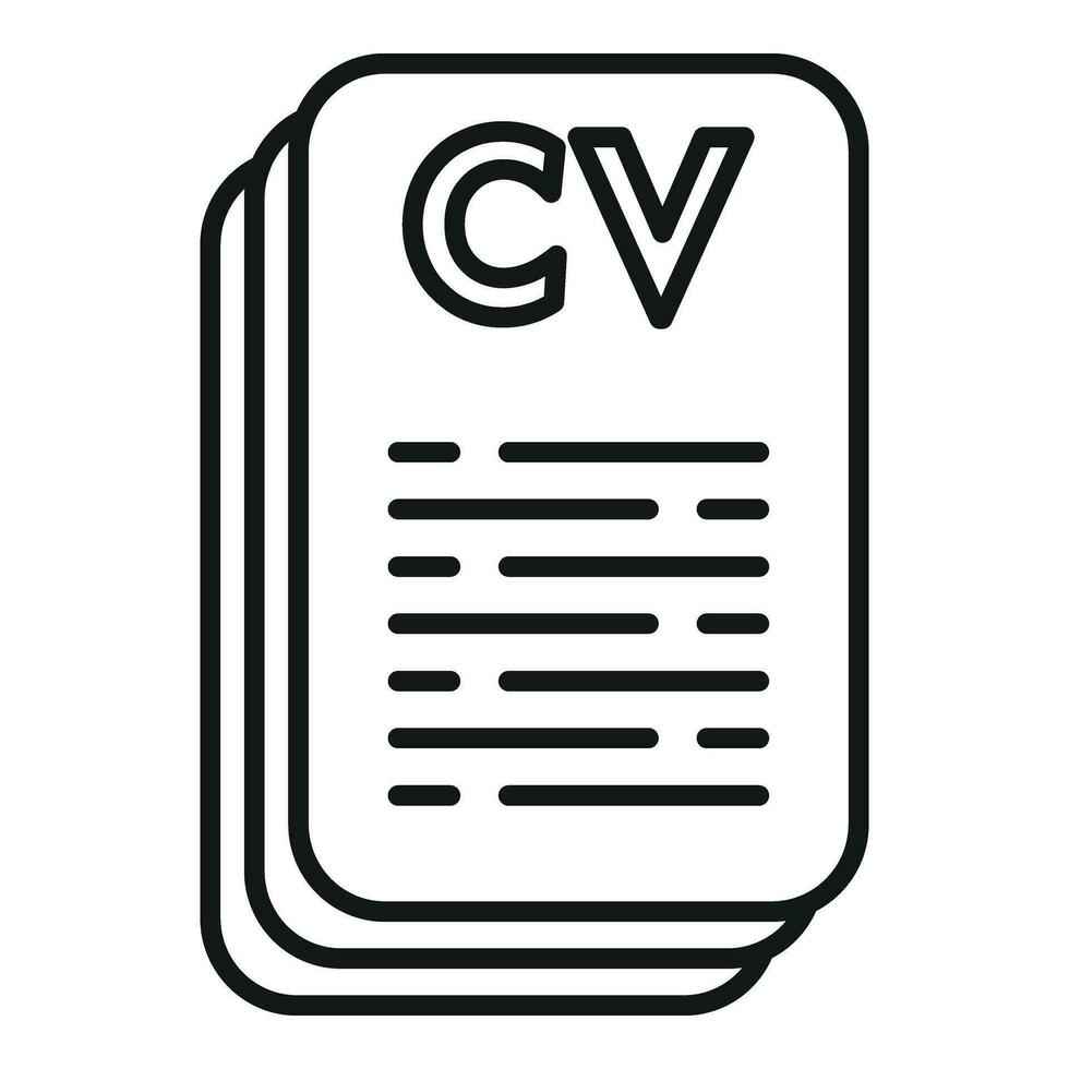 Cv papers icon outline vector. Looking seek new job vector