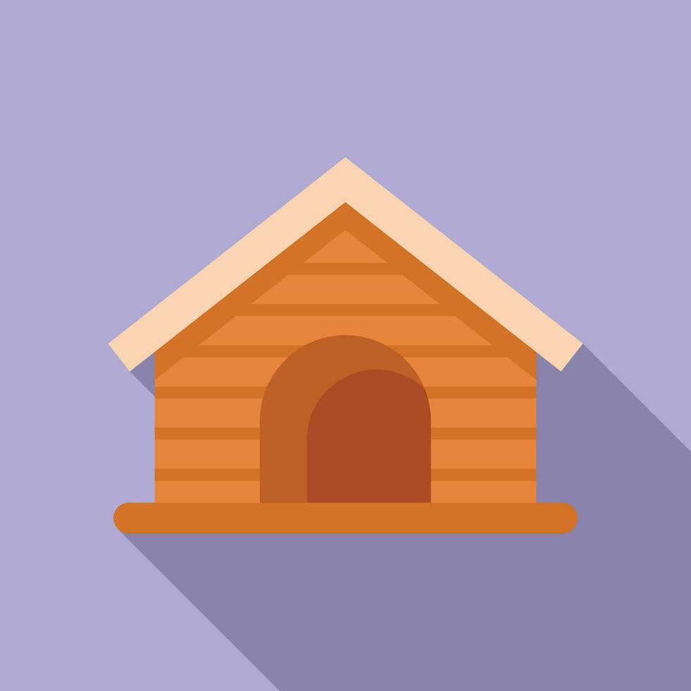 Canine cabin icon flat vector. New dog house vector