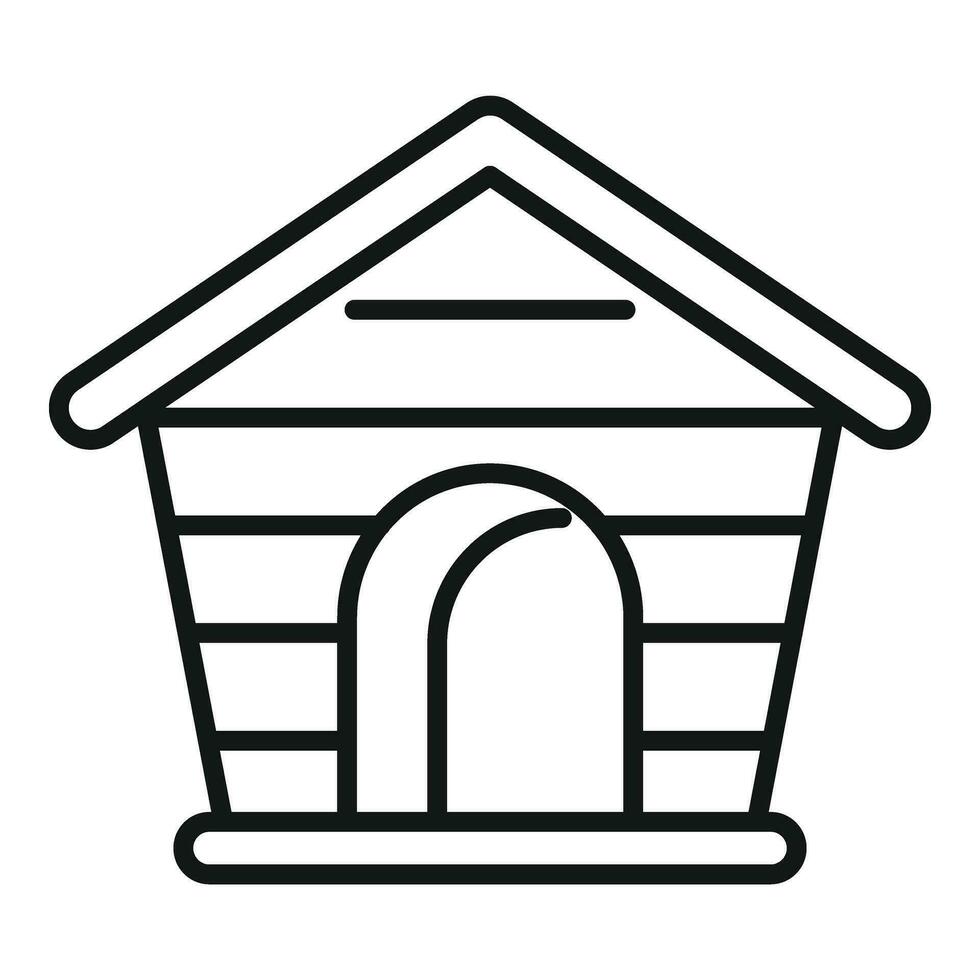 Small dog kennel icon outline vector. Wood cabin vector