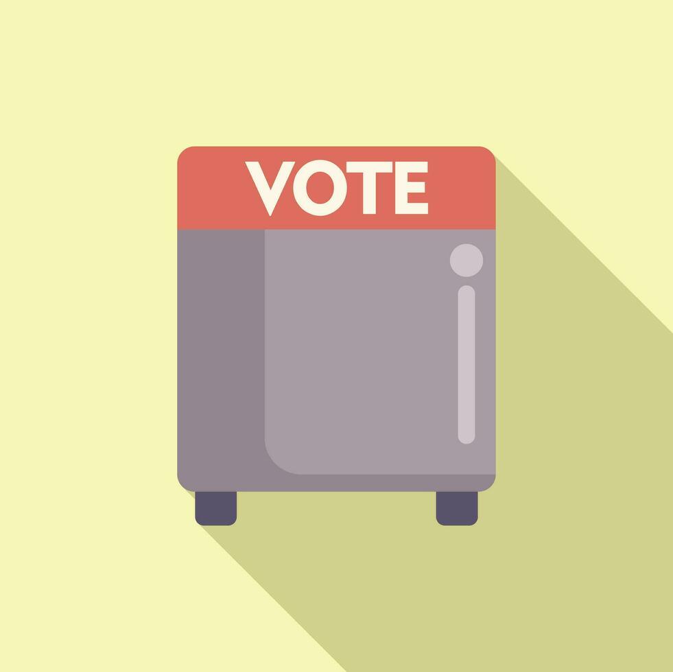 Vote box icon flat vector. People process report vector