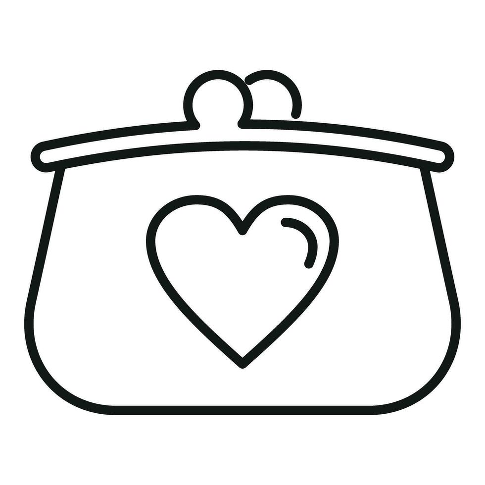 Love parent wallet icon outline vector. Child support vector