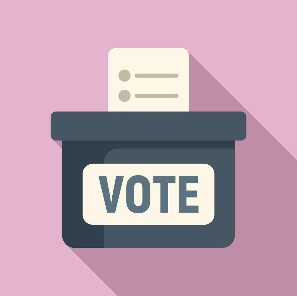 Vote ballot box icon flat vector. Debate talking vector