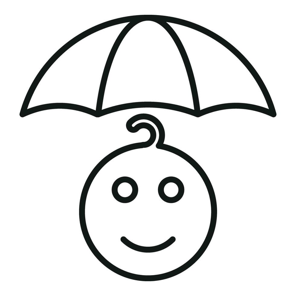 Smiling child support icon outline vector. Charitable kid vector