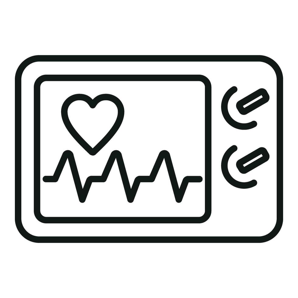 Ambulance car heart monitor icon outline vector. Chest disease vector