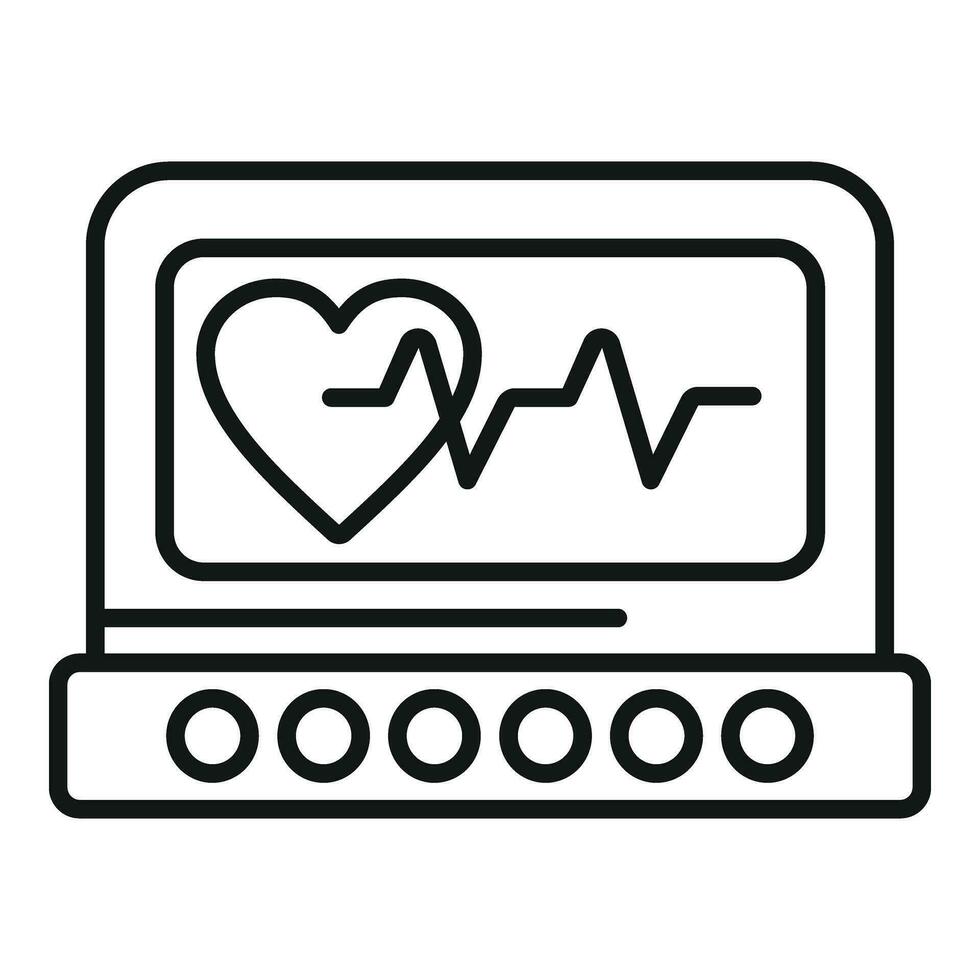 moderno corazón monitor icono contorno vector. cuerpo personas persona vector