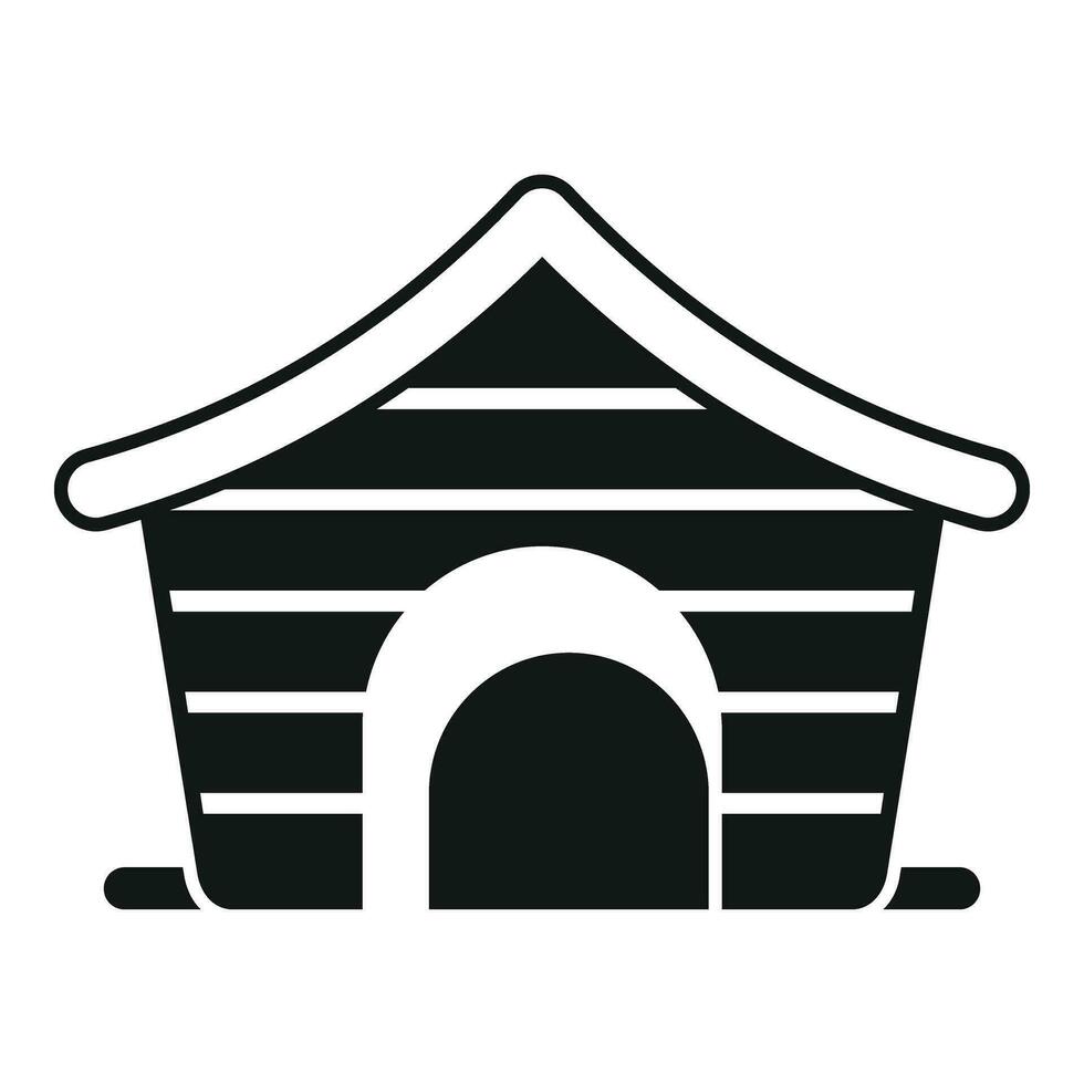 Wooden dog kennel icon simple vector. Cabin space vector
