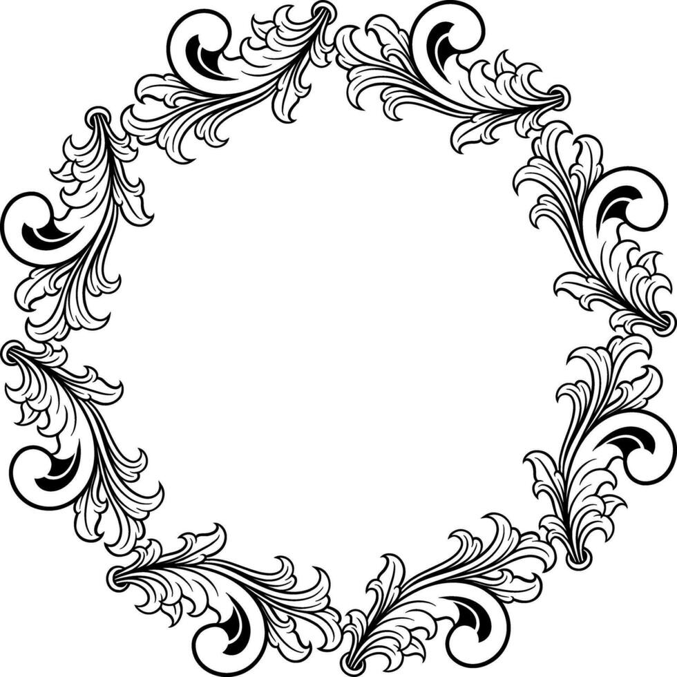 redondo ornamento marco para Boda vector