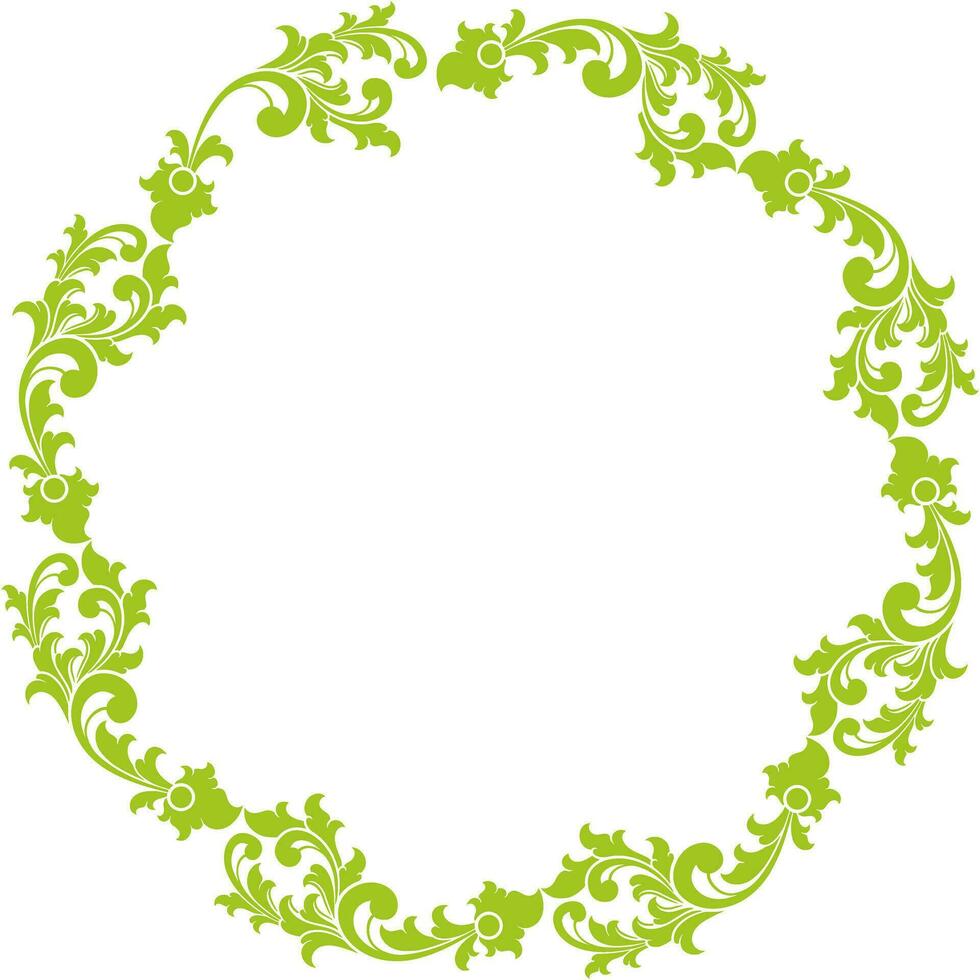 Round ornament frame for wedding vector