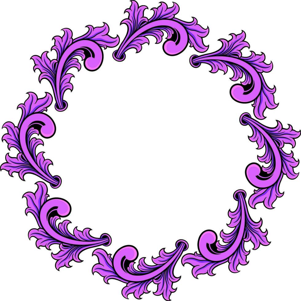 Round ornament frame for wedding 36590960 Vector Art at Vecteezy