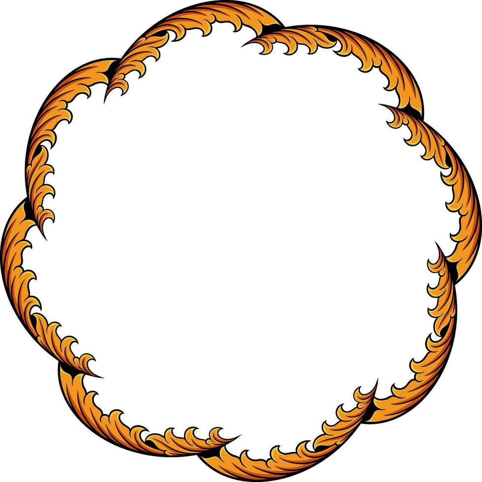 Round ornament frame for wedding vector