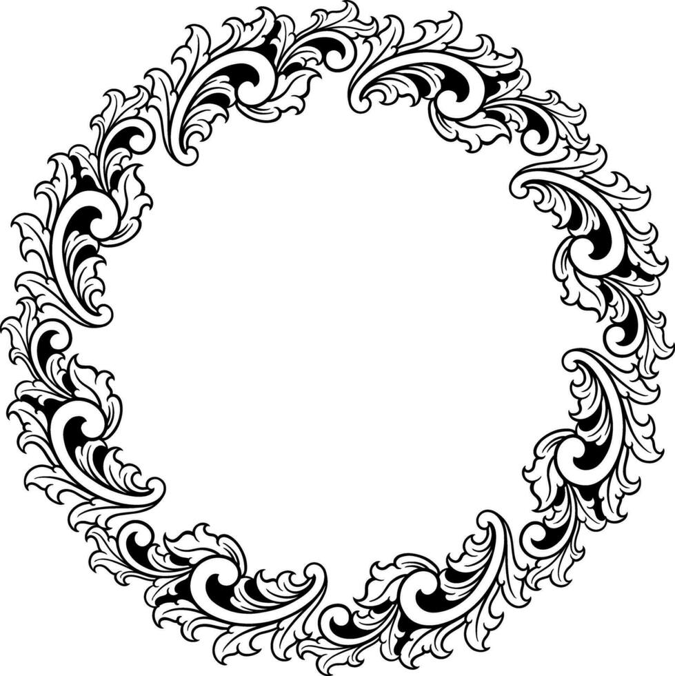 Round ornament frame for wedding 36590991 Vector Art at Vecteezy