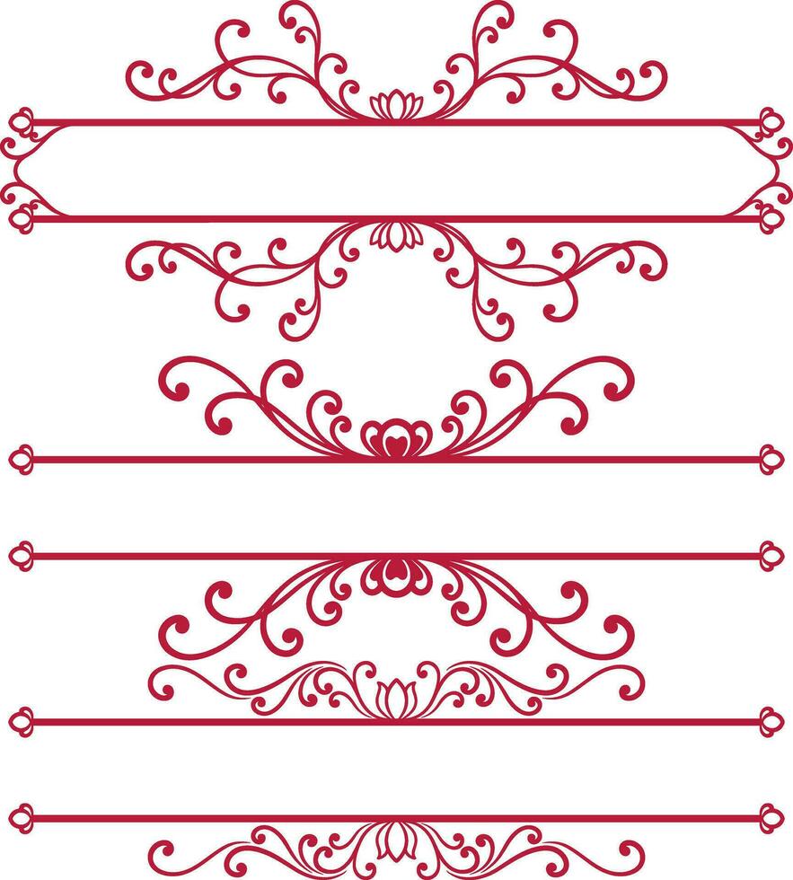 Set decorative border vector