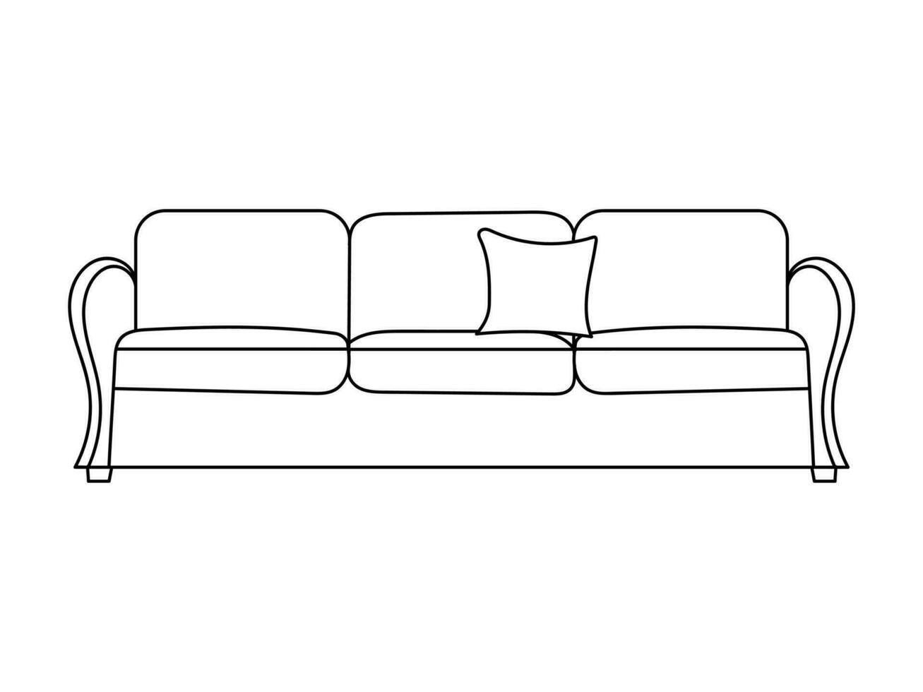 Sofa line Icons. Furniture design. Collection of sofa illustration. Modern furniture set isolated on white background. vector