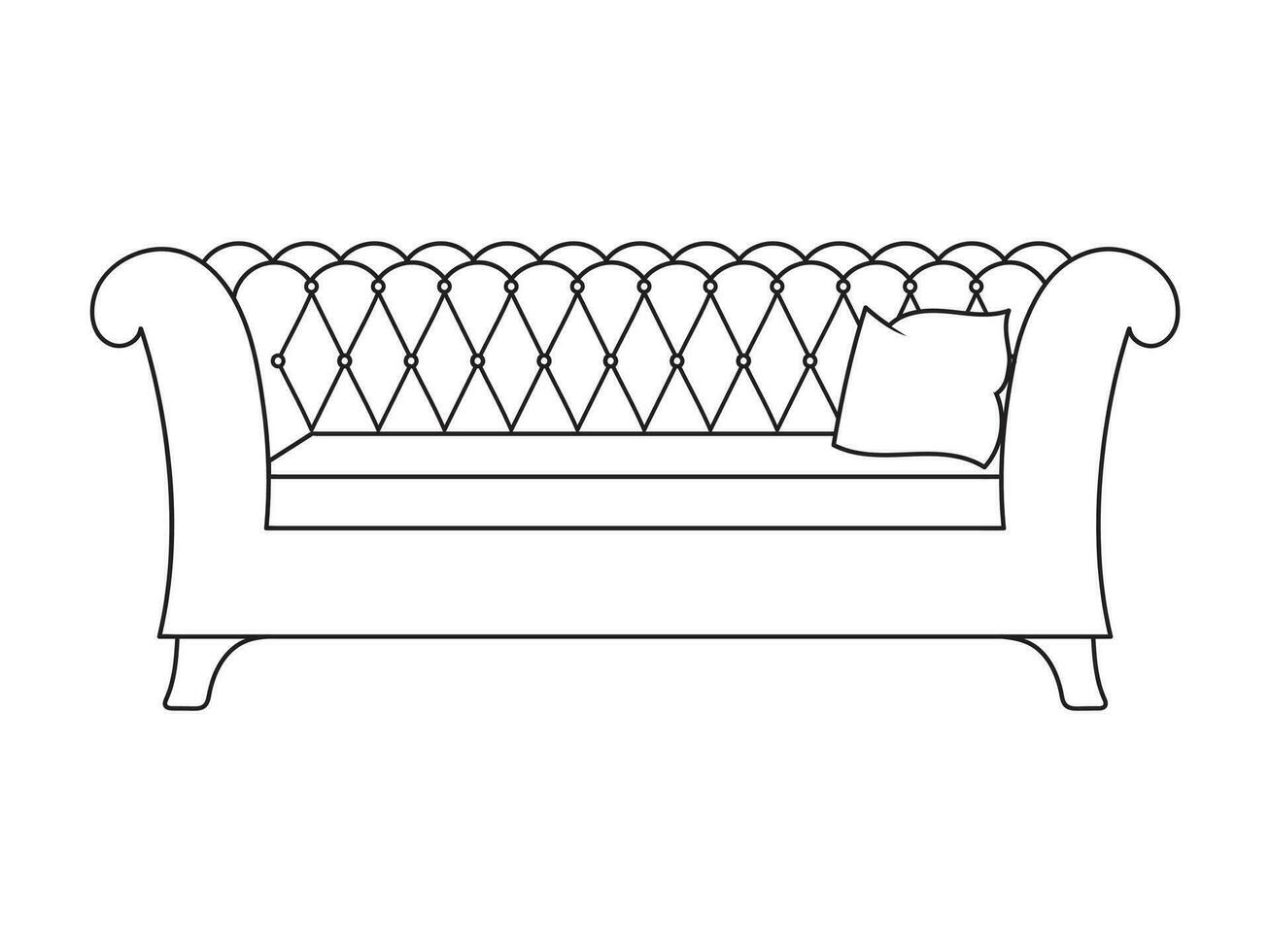 Sofa line Icons. Furniture design. Collection of sofa illustration. Modern furniture set isolated on white background. vector