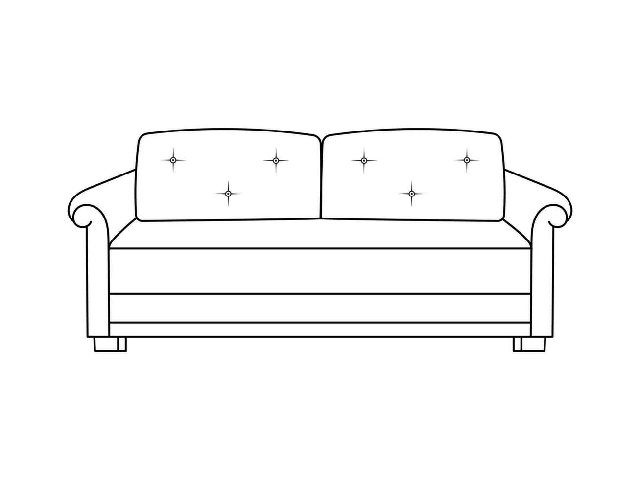 Sofa line Icons. Furniture design. Collection of sofa illustration. Modern furniture set isolated on white background. vector