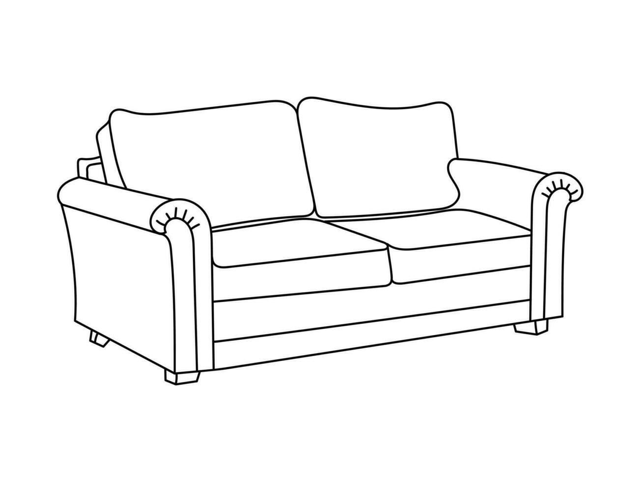 Sofa line Icons. Furniture design. Collection of sofa illustration. Modern furniture set isolated on white background. vector