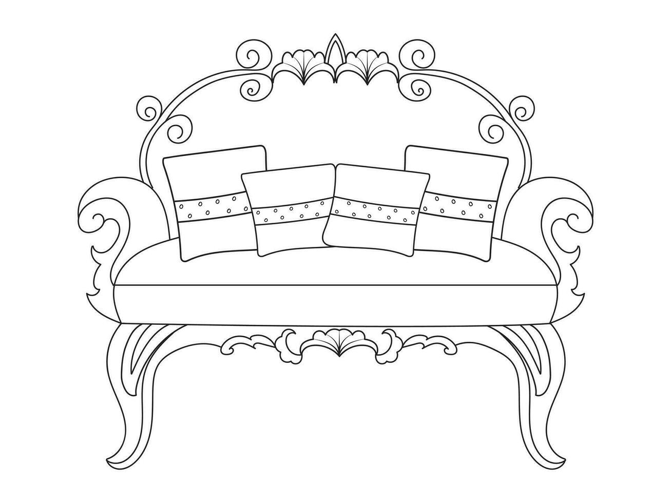 Sofa line Icons. Furniture design. Collection of sofa illustration. Modern furniture set isolated on white background. vector