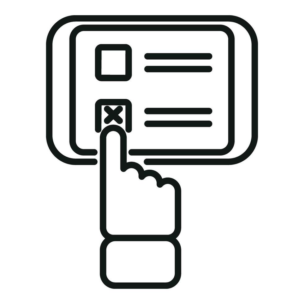 Table polling booth icon outline vector. Democracy choice vector