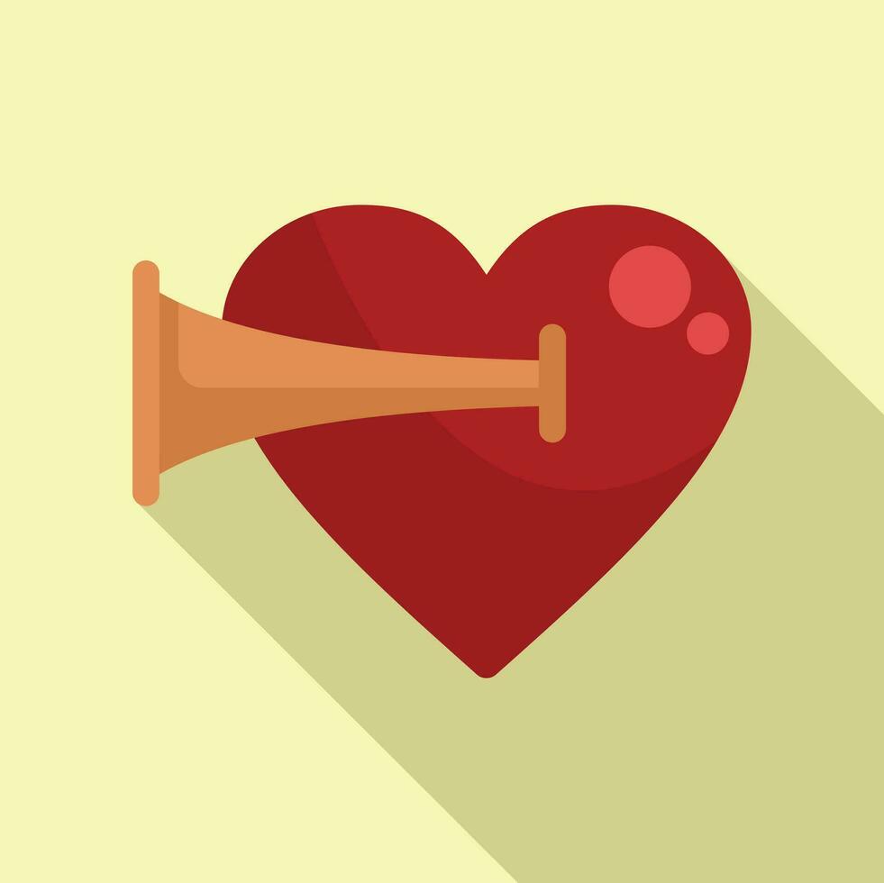Heart rate sound icon flat vector. Aorta healthy effect vector
