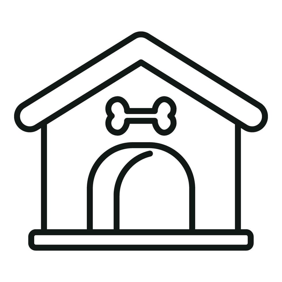 perro nuevo casa icono contorno vector. mascota perrera vector