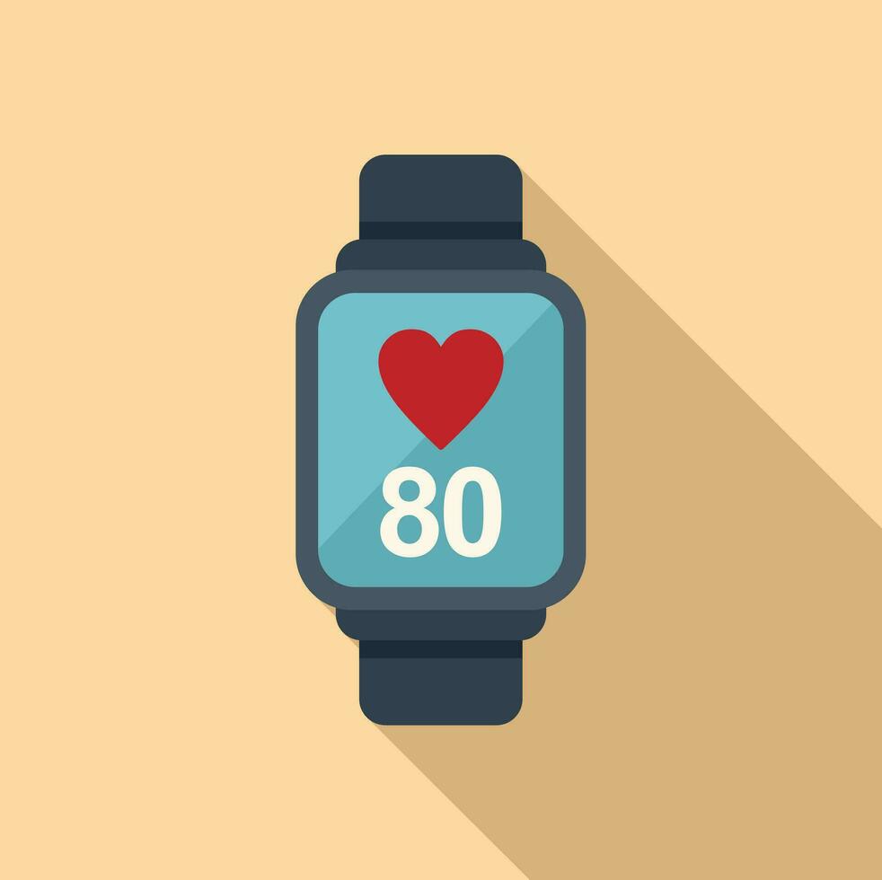 Smartwatch heart rate icon flat vector. Man pain disease vector