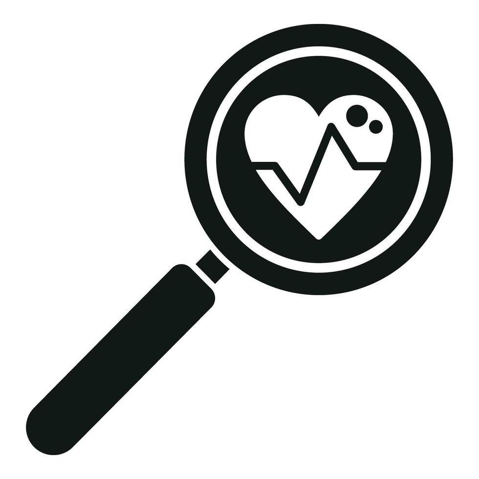 buscar lupa corazón Velocidad icono sencillo vector. cuerpo enfermedad vector