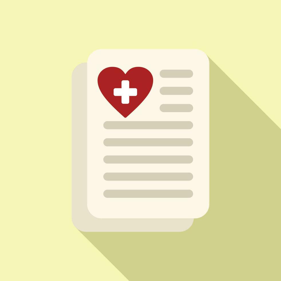 Heart paper aorta icon flat vector. Aged event body vector