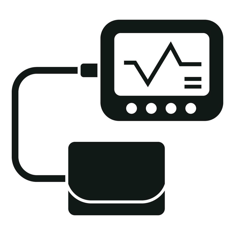 Cardiac home monitor device icon simple vector. Pain heart vector
