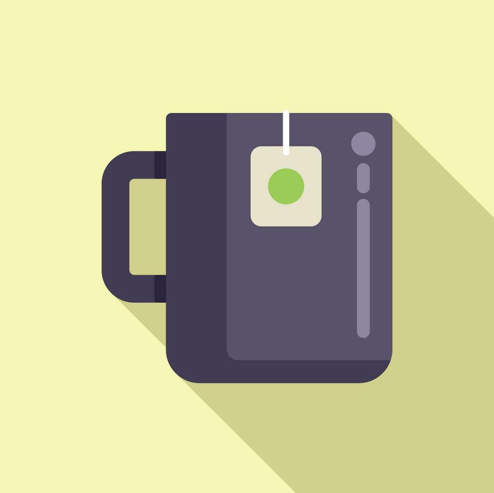 Relax tea mug icon flat vector. Man heart disease vector