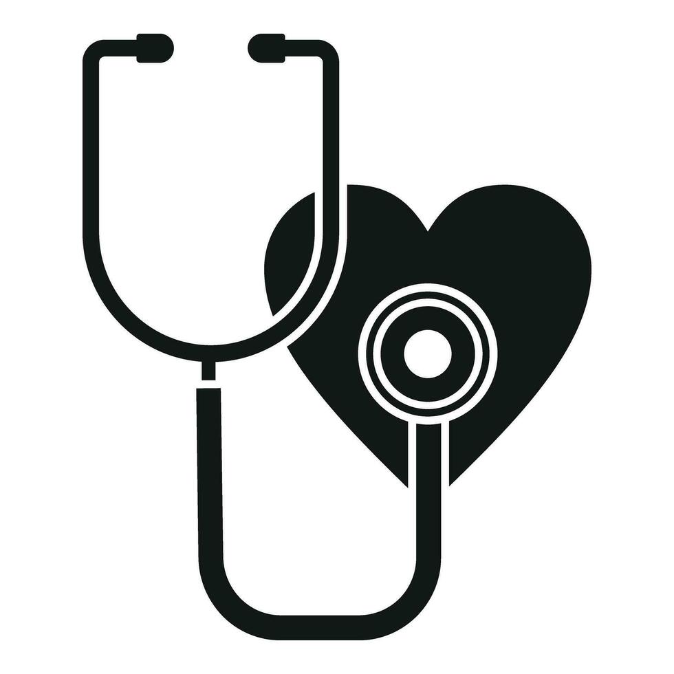 Heart rate stethoscope icon simple vector. Event disease man vector