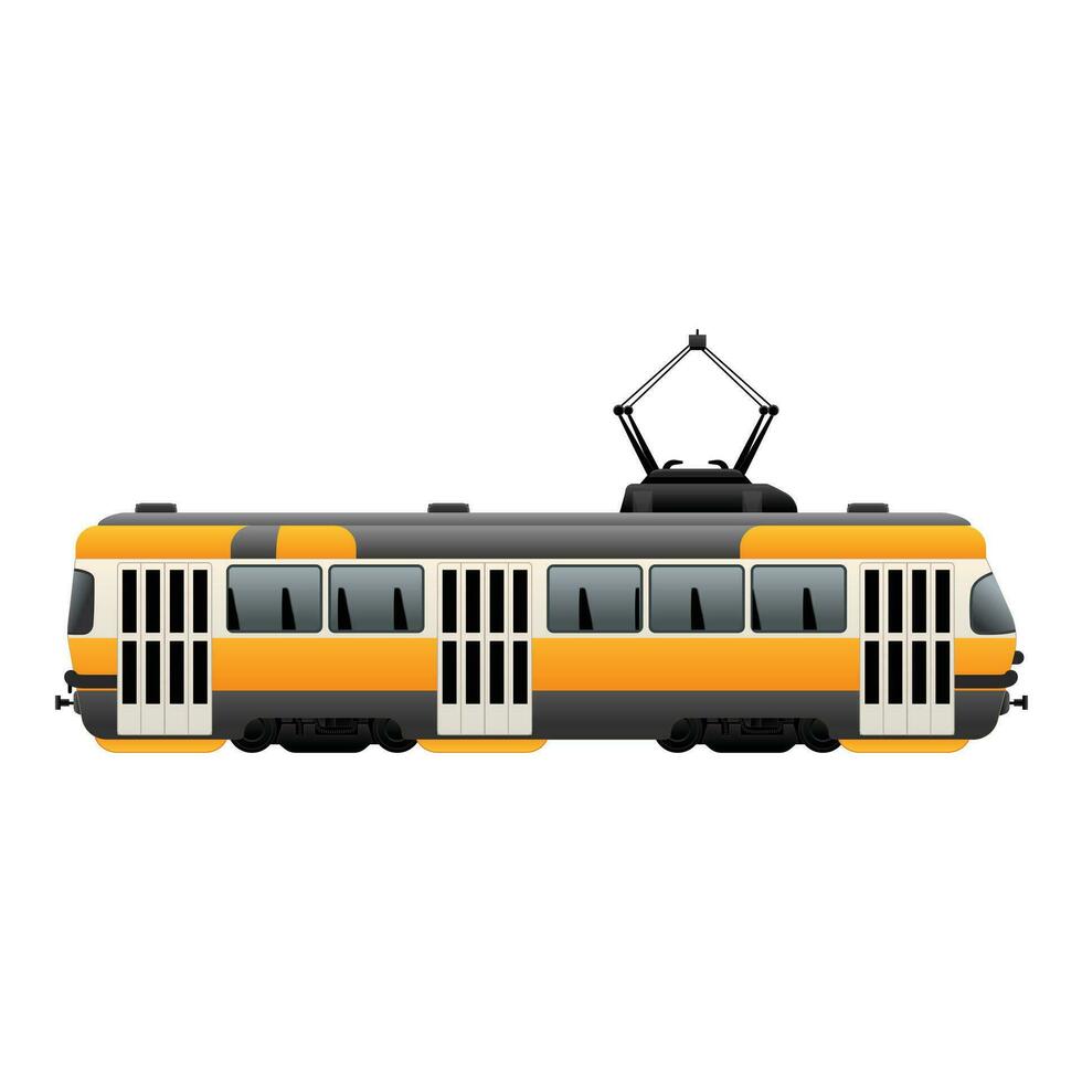 Tram car icon cartoon vector. City old subway vector