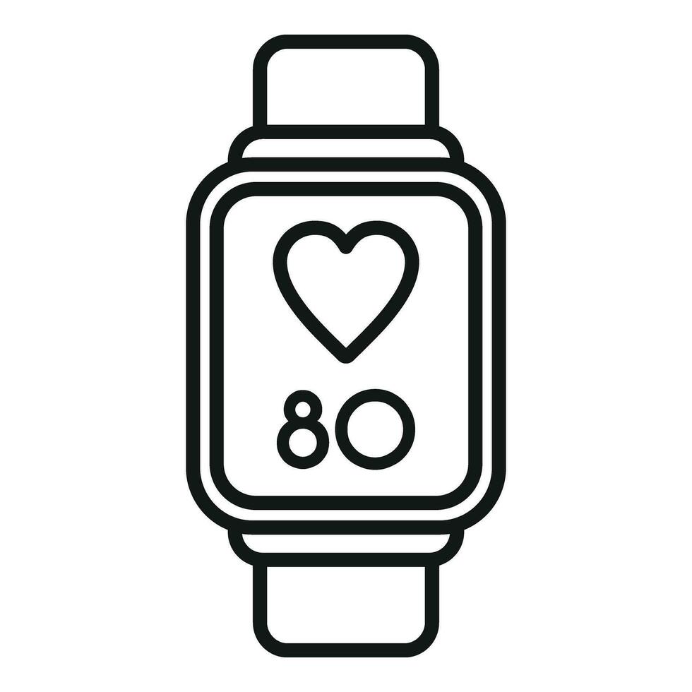 Smartwatch heart rate icon outline vector. Man pain disease vector